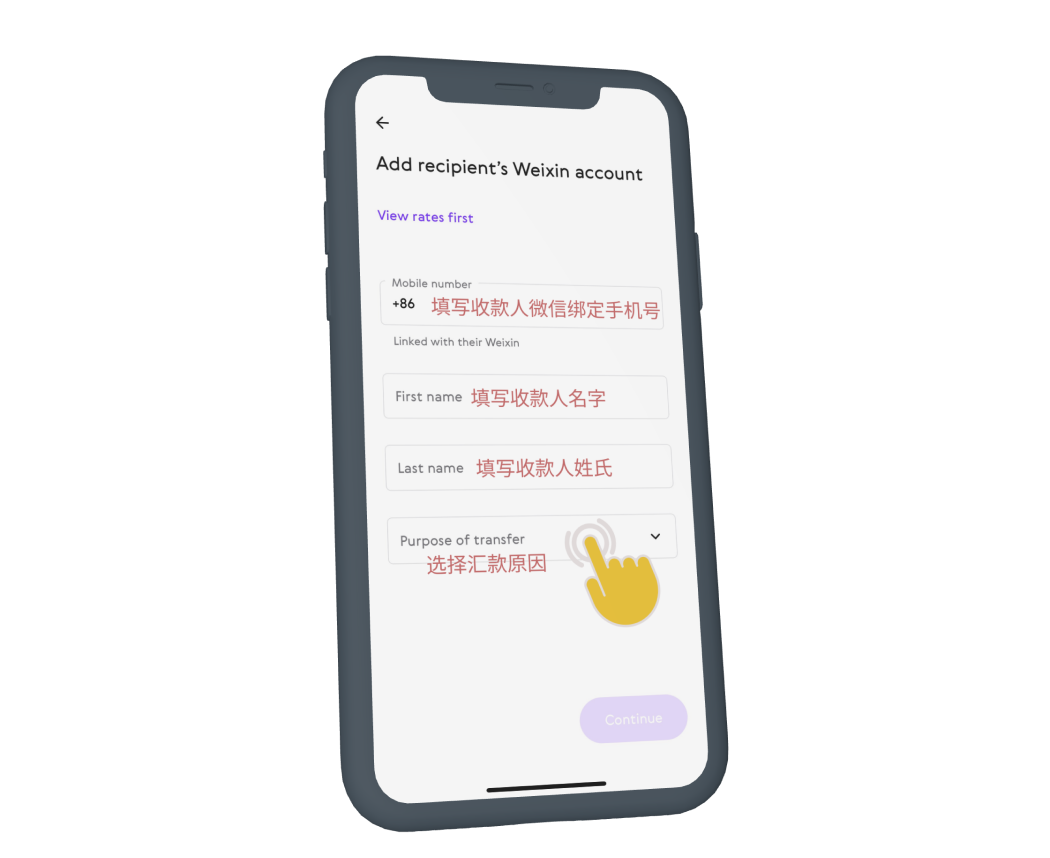Paysend 汇款原因 教程